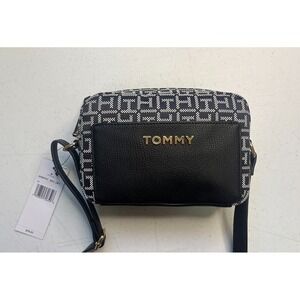 Tommy Hilfiger Women Black Crossbody Bag Handbag Logo Women